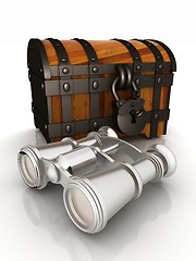 Image showing binoculars and chest