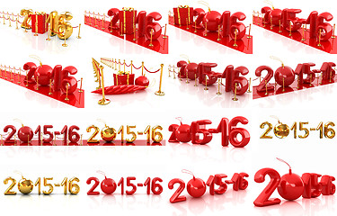 Image showing Set of Happy new 2016 year on New Year\'s path to the success