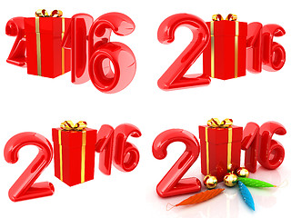 Image showing Happy new 2016 year set