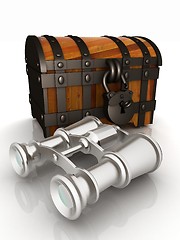 Image showing binoculars and chest