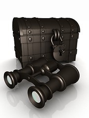 Image showing binoculars and chest