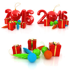 Image showing Happy new 2016 year set