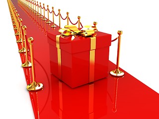 Image showing Beautiful Christmas gifts on New Year\'s path to the success