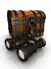 Image showing binoculars and chest