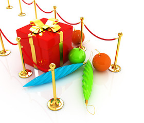 Image showing Beautiful Christmas gifts on New Year\'s path to the success