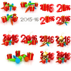 Image showing Happy new 2016 year set