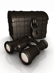 Image showing binoculars and chest