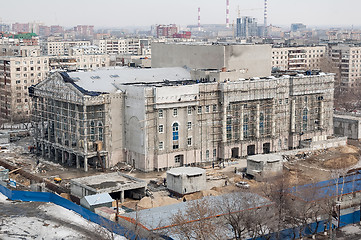 Image showing Construction of Tyumen dramatic theater. Russia