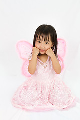 Image showing Chinese little girl wearing butterfly custome