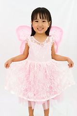 Image showing Chinese little girl wearing butterfly custome