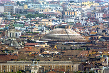 Image showing Roofs of Rome and the Pantheon's dome