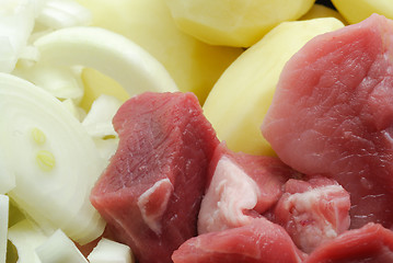 Image showing Meat, potato and onion
