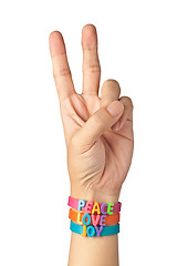 Image showing Peace, love and joy