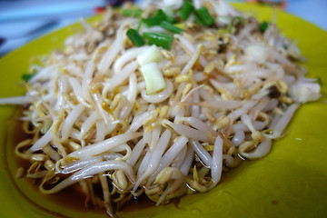 Image showing Boiled bean sprouts with soya source  