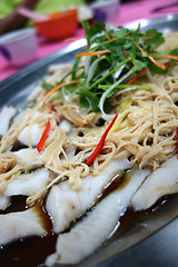 Image showing Chinese food, steamed fish