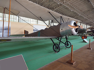 Image showing antique military propeller prop airplane on display  Royal Museu