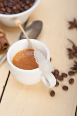 Image showing espresso coffee with sugar and spice