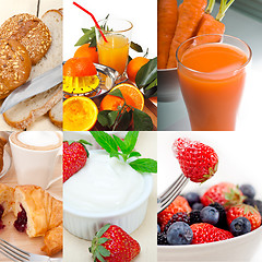 Image showing ealthy vegetarian breakfast collage