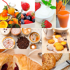 Image showing ealthy vegetarian breakfast collage