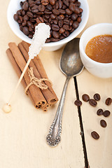 Image showing espresso coffee with sugar and spice