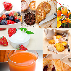 Image showing ealthy vegetarian breakfast collage