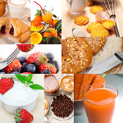 Image showing ealthy vegetarian breakfast collage