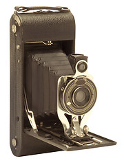 Image showing Vintage folding bellows film camera