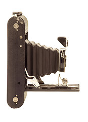 Image showing Vintage folding bellows roll film camera