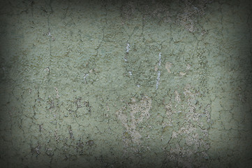 Image showing Grayish Green Weathered and Distressed Textured Background Wall 