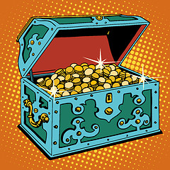 Image showing Treasure chest with Golden coins