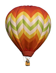 Image showing Hot-Air Balloon Floating Against White