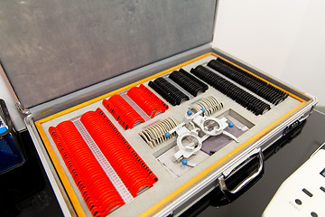 Image showing ophthalmologist box with lenses and glasses