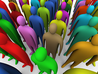 Image showing Multicolored crowd #1