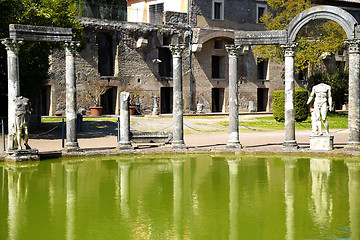 Image showing Ancient ruins of Villa Adriana ( The Hadrian\'s Villa ), Canopo, 