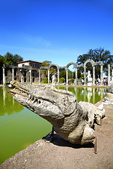 Image showing Ancient ruins of Villa Adriana ( The Hadrian\'s Villa ), Canopo, 