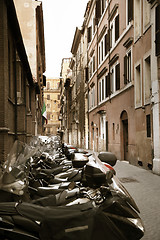 Image showing Scooters at the old street, Rome, Italia