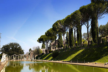 Image showing Ancient ruins of Villa Adriana ( The Hadrian\'s Villa ), Canopo, 