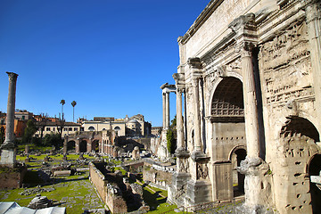 Image showing The Roman Forum ruins in Rome, Italy