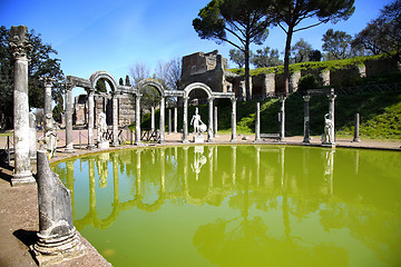 Image showing Ancient ruins of Villa Adriana ( The Hadrian\'s Villa ), Canopo, 