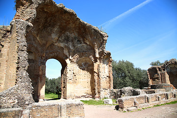 Image showing Ancient ruins of Villa Adriana ( The Hadrian\'s Villa ), Piazza d