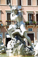 Image showing Piazza Navona, Neptune Fountain in Rome, Italy 