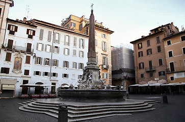 Image showing  Fontana del Pantheon at the square Rotonda  in Rome, Italy