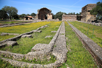 Image showing Ancient ruins of Villa Adriana ( The Hadrian\'s Villa ), Piazza d