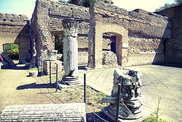 Image showing Ancient ruins of Villa Adriana ( The Hadrian\'s Villa ), Pavilion