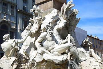 Image showing Fountain Zeus in Bernini\'s, Piazza Navona in Rome, Italy