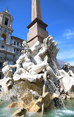 Image showing Fountain Zeus in Bernini\'s, Piazza Navona in Rome, Italy