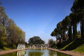 Image showing Ancient ruins of Villa Adriana ( The Hadrian\'s Villa ), Canopo, 