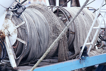 Image showing Details of old sea rope fishing nets