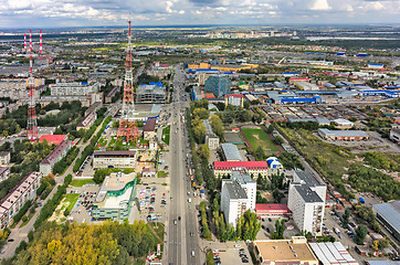 Image showing Cityscape with TV tower. Tyumen. Russia