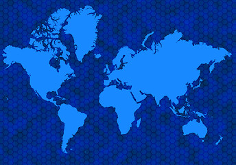 Image showing Blue global map